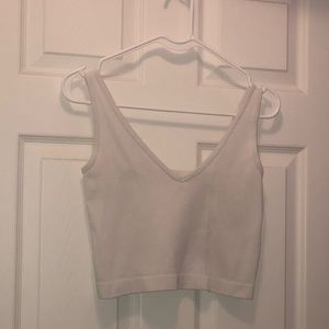 White knit crop top